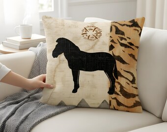 Wild Animal Pattern Cushion Cover - Safari Silhouette Pillow Covers for Sofa & Bedroom Decor