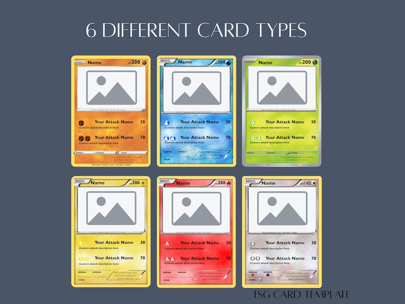 Custom Pokemon Card Template, Editable TCG Card, Personalized Trading Card, Pokemon Card, Instant Access, Digital Download, Editable Design