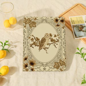 Vintage Floral Owl Print Ipad Case with Apple Pencil Holder, Custom Name Ipad Pro 2024 Cover, Ipad Air Pro, Ipad Mini 1-7th, Birthday Gift