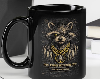 Edgy Raccoon Coffee Mug – Urban Streetwear Art, Gift for Coffee Lovers