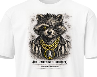 Raccoon graphic streetwear t-Shirt - Symbol of power | Shadow Status Vault