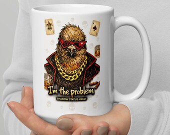 Gangster Pigeon Coffee Mug – Edgy Streetwear Art Cup