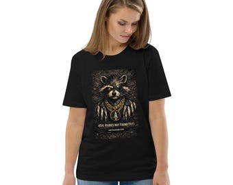 Raccoon graphic streetwear cotton t-Shirt - Symbol of power | Shadow Status Vault