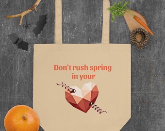 Cotton Canvas Tote Bag| Spring in your heart design