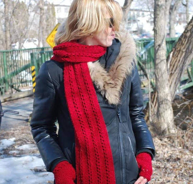 Lida fingerless mittens/scarf set child, teen - woman S, woman M - XL  sizes KNITTING PATTERN