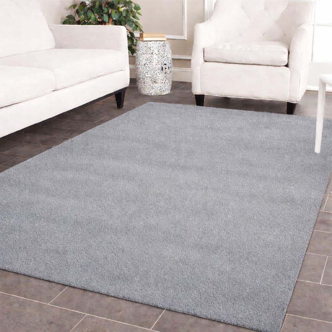 Handmade Tufted Gray Area Rug, Soft Modern Minimalist Carpet, Custom ...