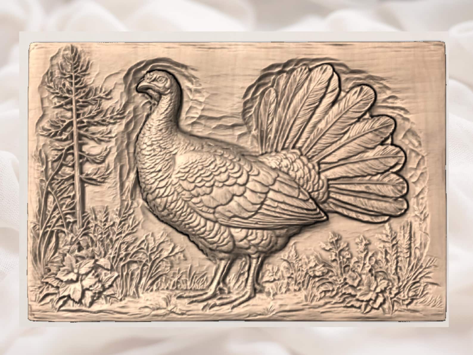 Turkey Bird 3D Relief STL | CNC Router Wood Carving File | Wild Turkey ...