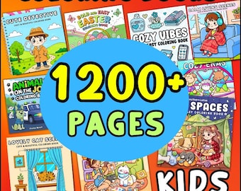 Libro para colorear Ultimate Bundle: Atrevido y fácil para niños y adultos, Libro para colorear lindo y acogedor en PDF, Colorear acogedor, Coco Wyo, Descarga digital