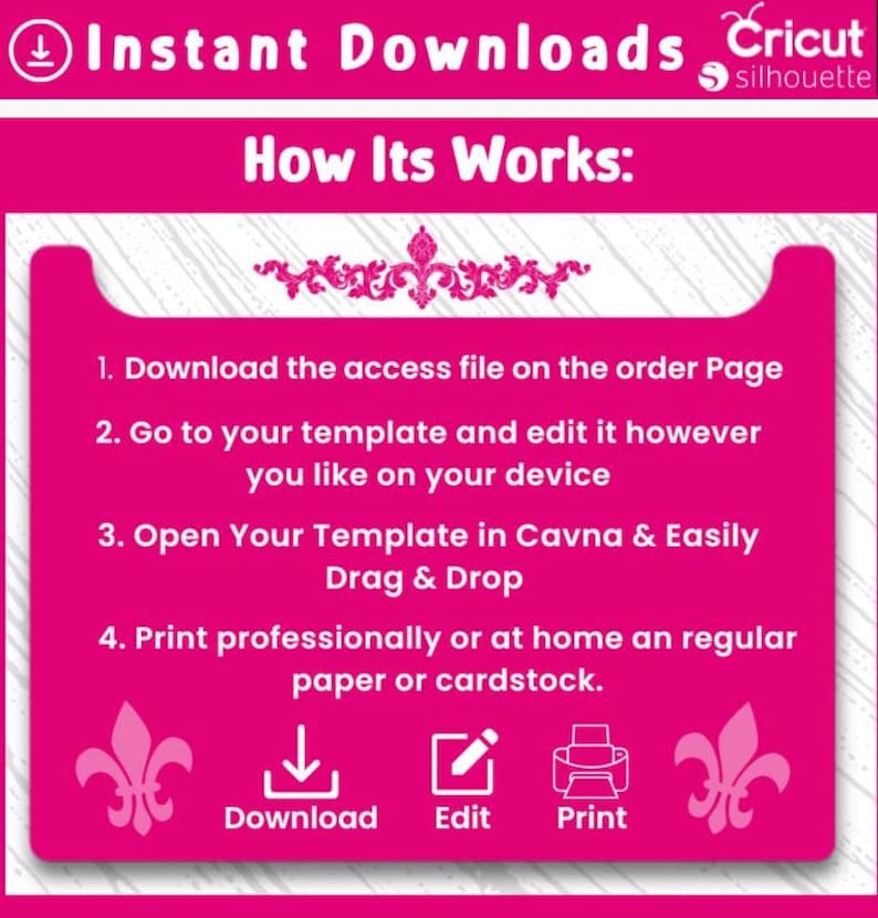 May include: Canva frames digital download.  Instant downloads include JPG, PNG, SVG, DXF, EPS, PSD, and AI formats.  The frames feature a landscape design with green hills, blue sky, and white clouds.  Various device mockups are shown: computer screen, tablet, phone, and browser windows.  The word 'LOVE' is also included in the design.  Cricut and Silhouette compatible.