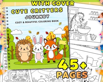 Más de 45 páginas para colorear de "El viaje de las criaturas", libro para colorear, libro para colorear lindo, acogedor y relajante, páginas para colorear, Coco Wyo, PDF digital imprimible