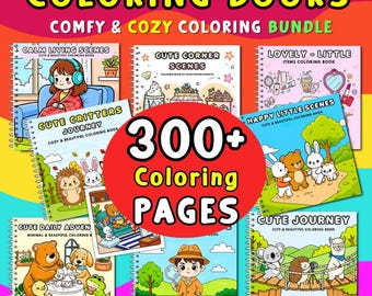 Libro para colorear Ultimate Bundle: Atrevido y fácil para niños y adultos, Libro para colorear lindo y acogedor en PDF, Colorear acogedor, Coco Wyo, Descarga digital