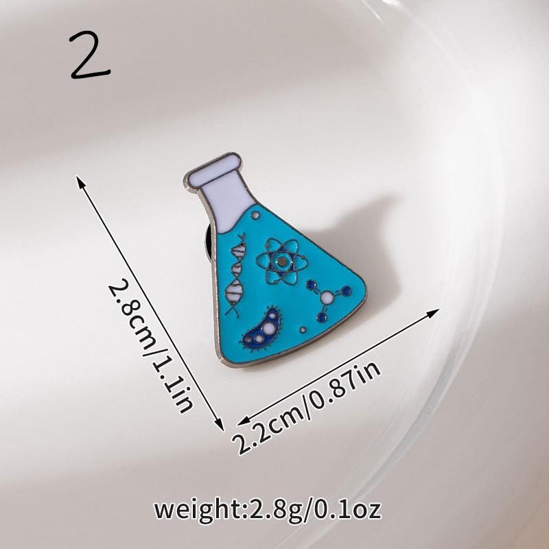 Science Brooch Science Enamel Pins Set, Chemistry Biology Pin, DNA Microscope Brooch ...