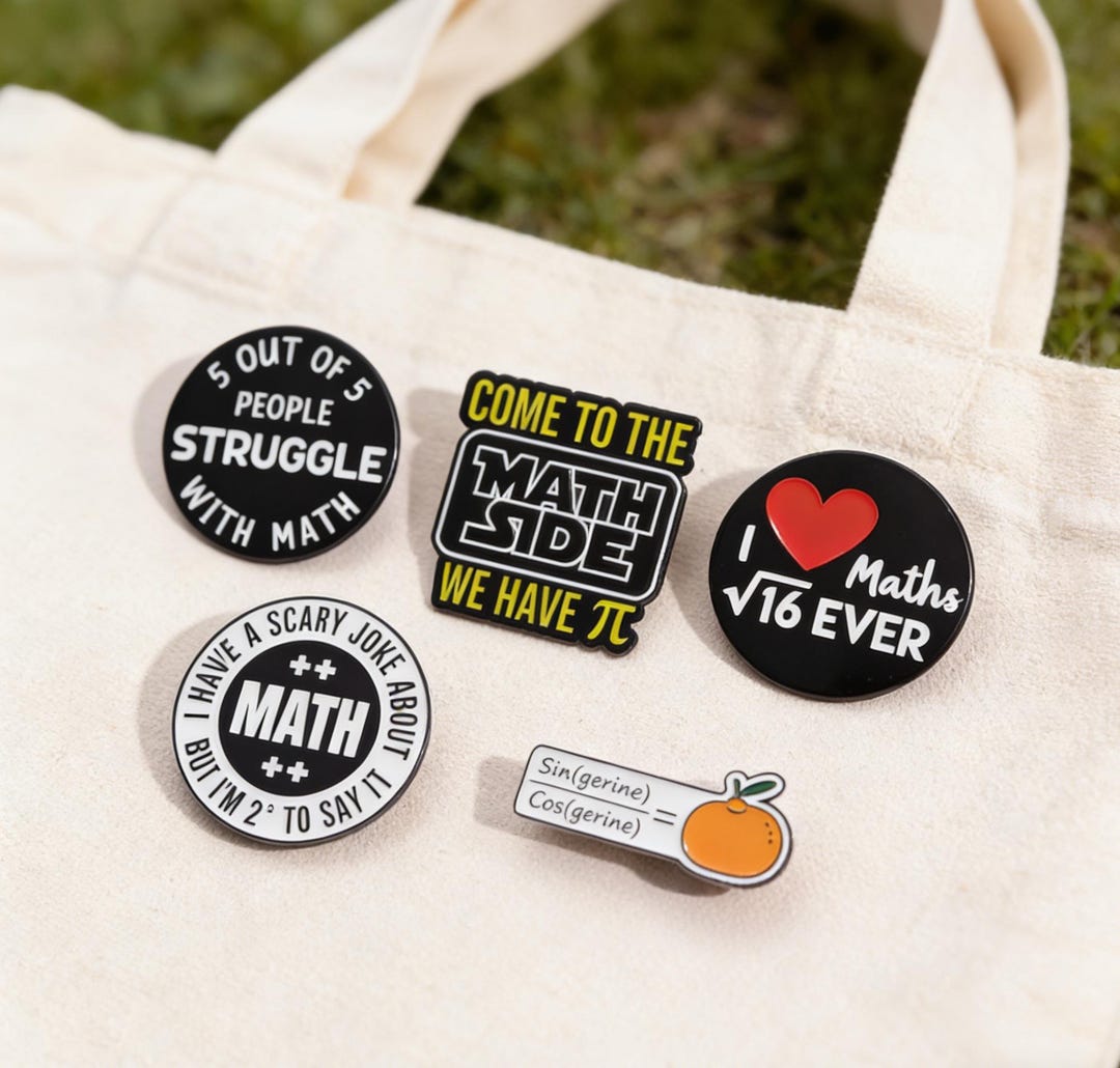 Funny Math Enamel Pin Set, Math Humor Brooch, Nerd Geek Badge, Pi Joke ...