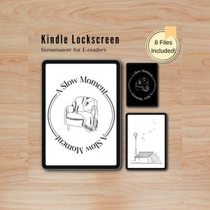 Kindle Sleep Screen [8 Pack] Slow Moment and Line Bench Designs Aesthetic Minimalist eBook Wallpaper for Kindle Paperwhite and E-readers