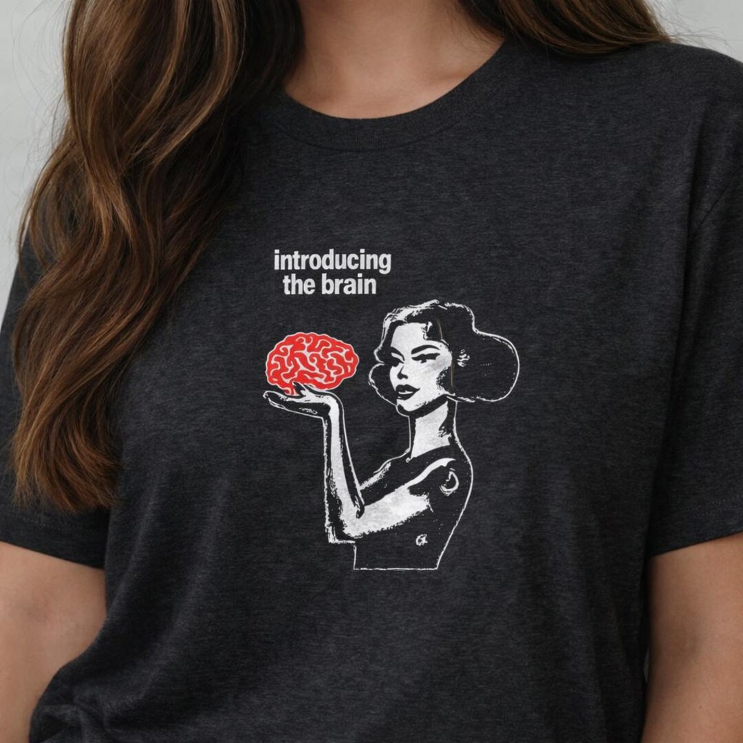 Introducing the Brain T-shirt Funny Retro Graphic Tee Vintage Woman ...