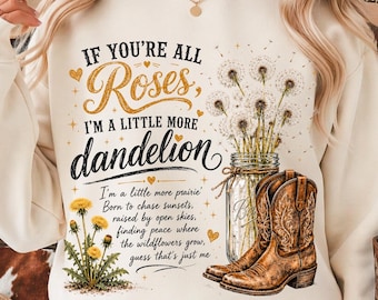 Vaquera Western con Diente de León PNG / Botas de Vaquera Vintage Boho con Diseño de Sublimación / Flores Silvestres Western PNG / Camiseta de Campo Desértico para Descargar