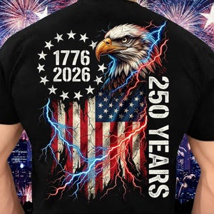 America 250 Years PNG, Patriotic Eagle PNG, 1776-2026 Freedom Design, USA 250th Anniversary Sublimation, 4th of July Png