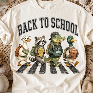 First Day of School Kids PNG | Bruh We Back Retro School Sublimation Design, Teacher Shirt PNG, Student Back to School Animal Crew PNG