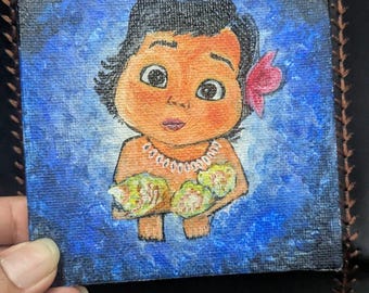 Moana Mini Canvas – 4x4 Acrylic Art