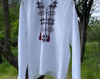 Men’s Ukrainian Embroidered Shirt — Handmade Vyshyvanka