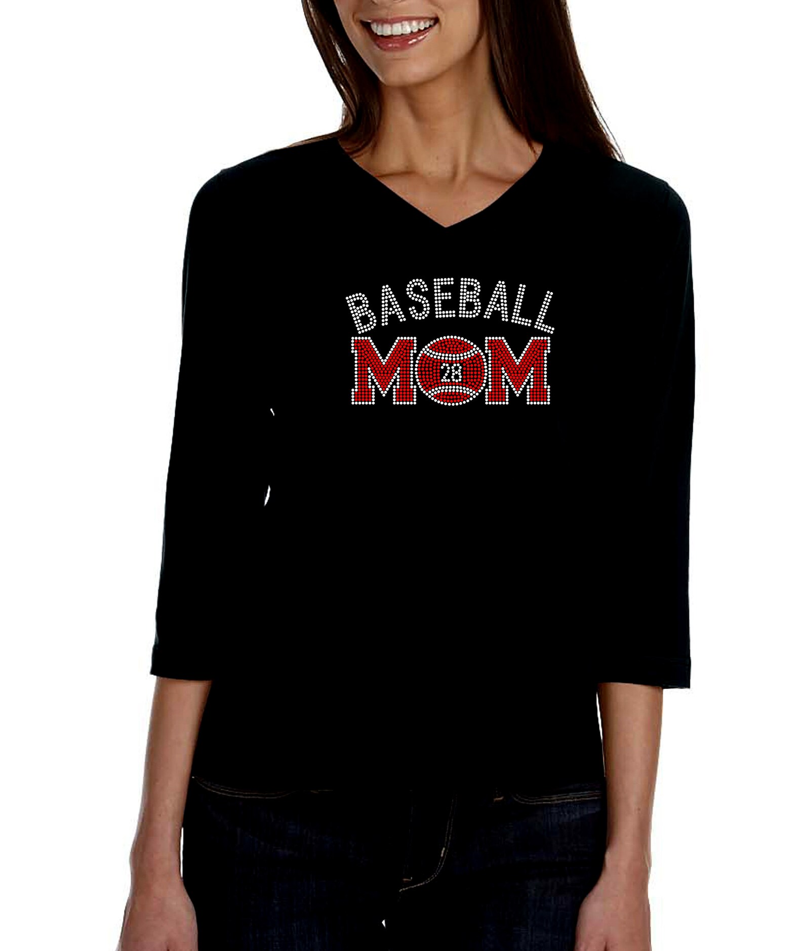 Custom Baseball Mom RHINESTONE Tshirt Tank Top Pick Number Etsy