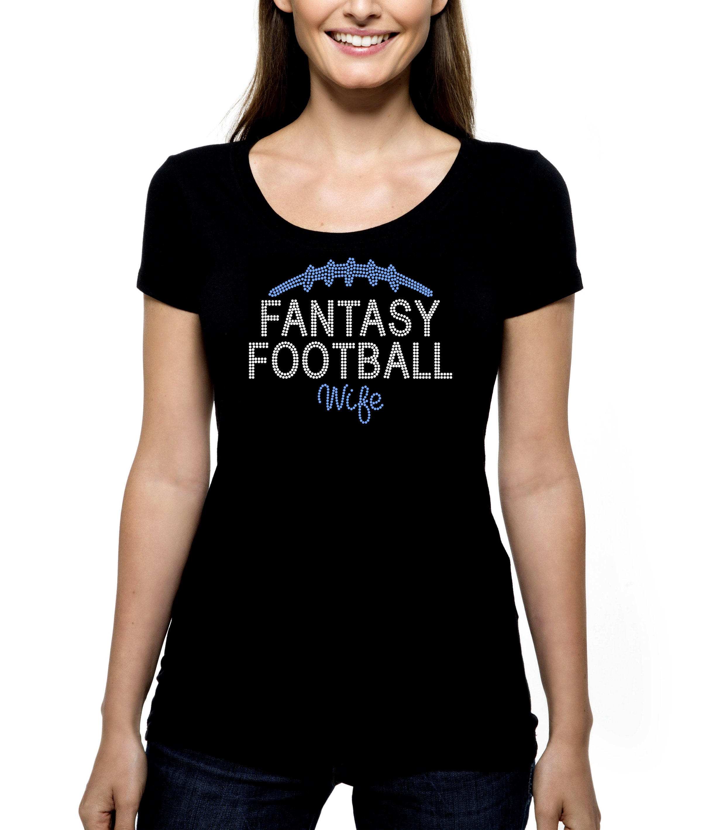 Fantasy Football Wife RHINESTONE Tshirt Tank Top S M L XL 2XL Etsy