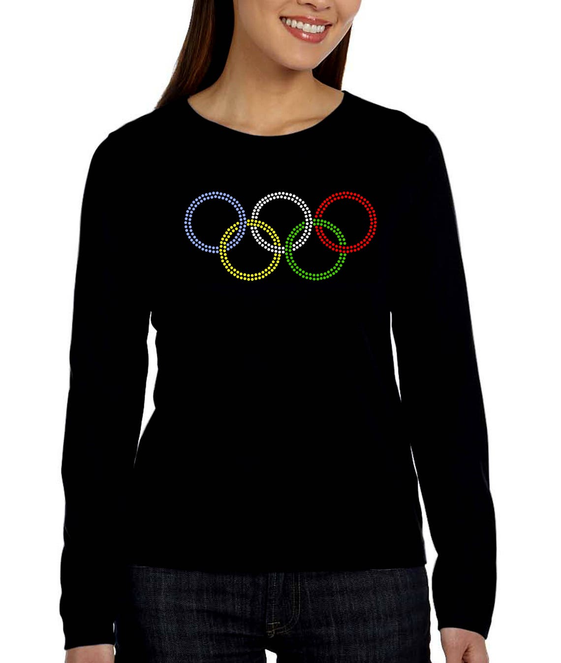 Olympic ring inspired RHINESTONE tshirt tank top Pick shirt Etsy