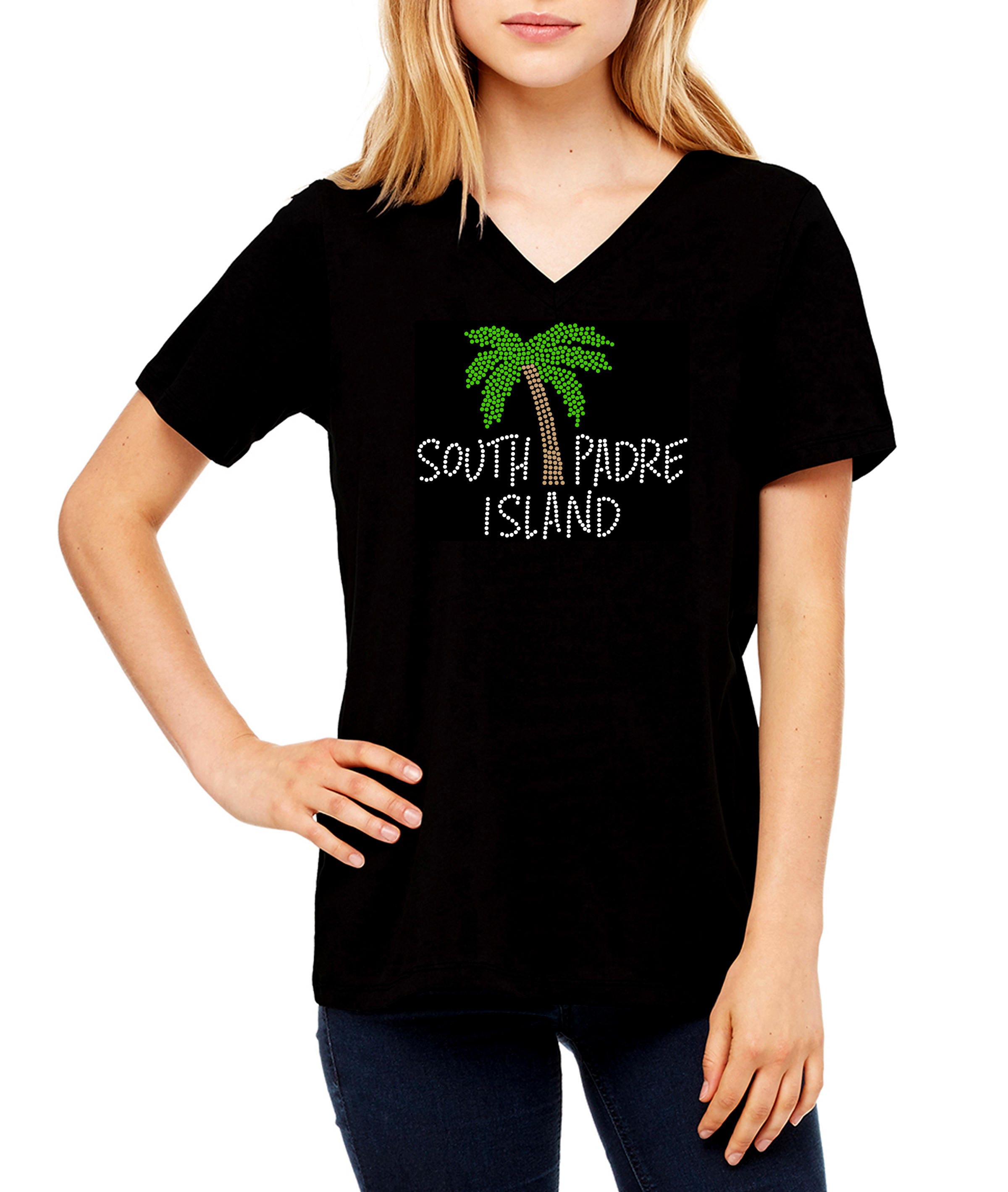 South Padre Island RHINESTONE tshirt tank top Bling S M L XL Etsy