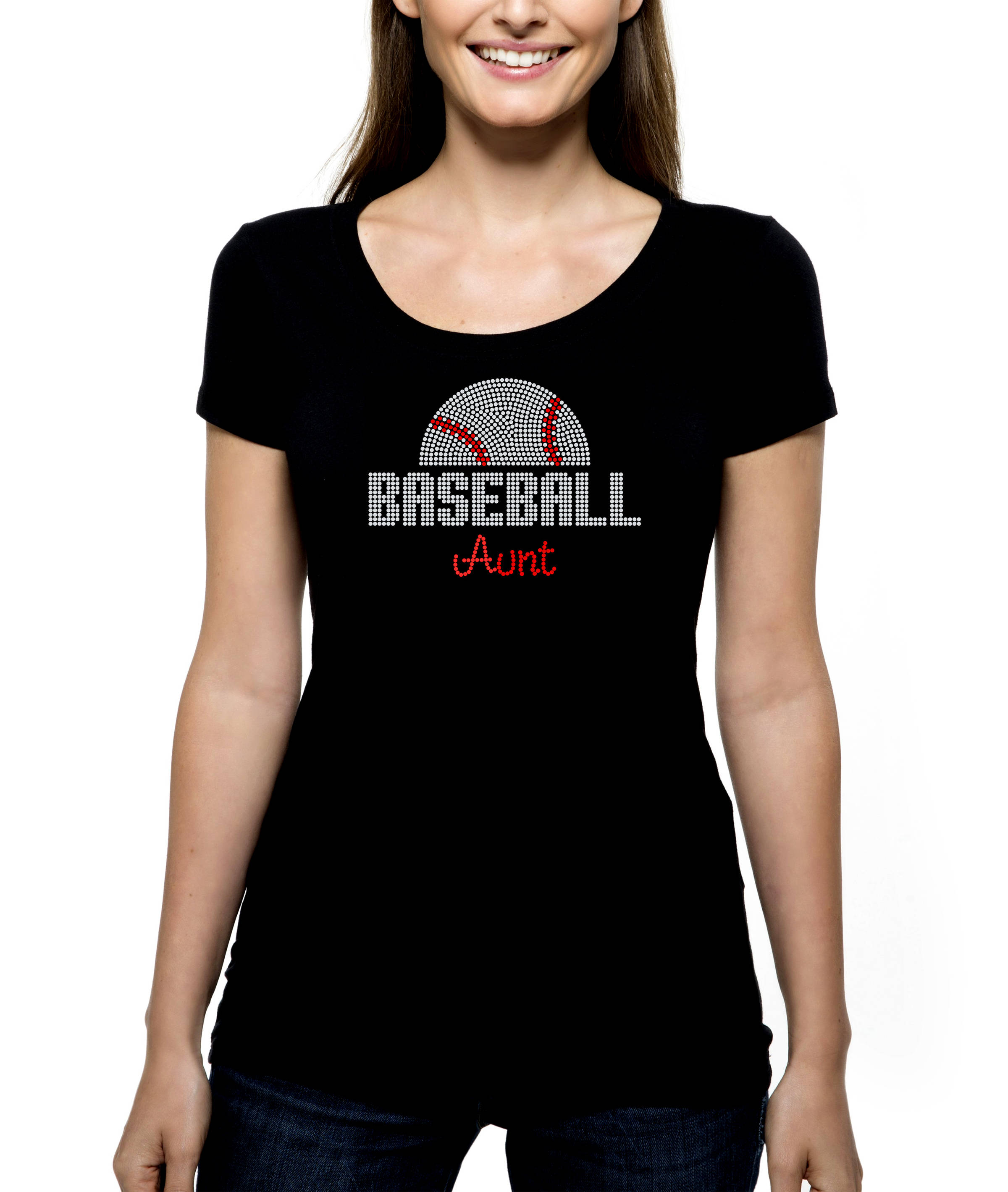 Baseball Aunt RHINESTONE T-shirt Tank 
