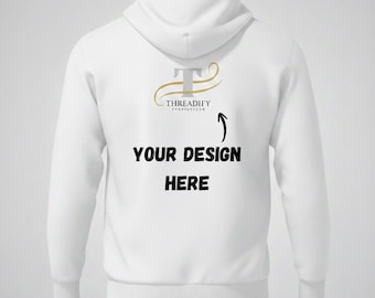 Custom Printed Fleece Hoodie, Personalized Design