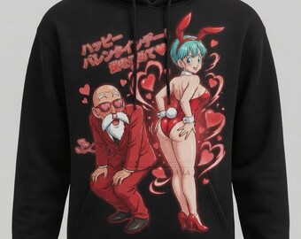 Custom Graphic Print Hoodie, Heavyweight Cotton Blend, Valentine Gift