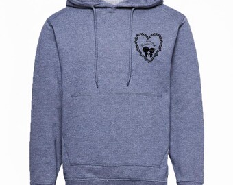 Heart Valentine's Day French Terry Hoodie, Custom Logo Design