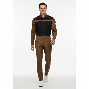 Mandalorian Flight Suit Brown Din Djarin Cosplay Costume, Bounty Hunter Outfit, Tactical Jumpsuit Halloween Comic Con image 3