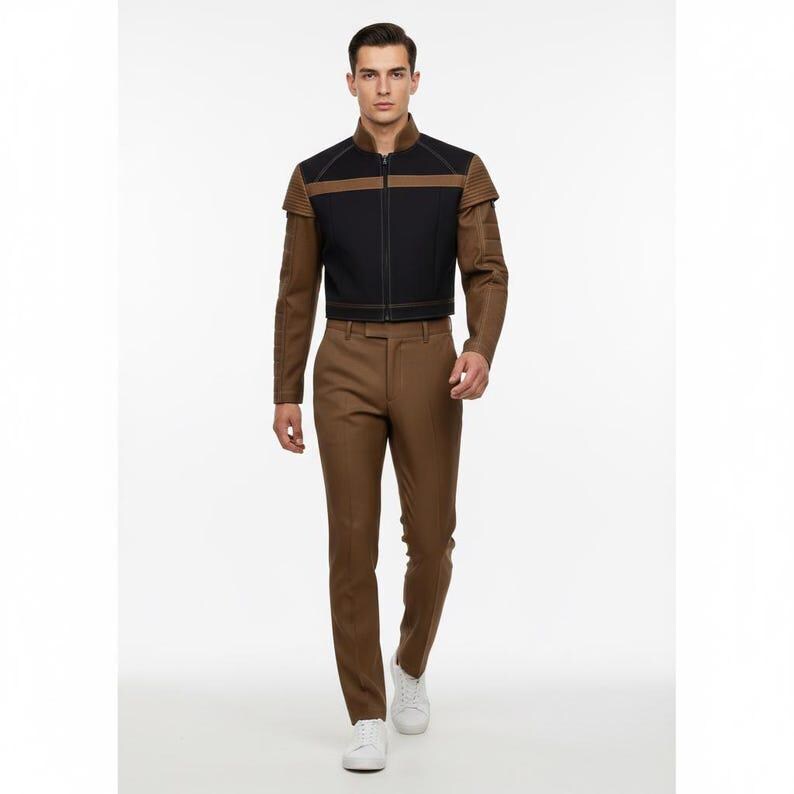 Mandalorian Flight Suit Brown Din Djarin Cosplay Costume, Bounty Hunter Outfit, Tactical Jumpsuit Halloween Comic Con image 3