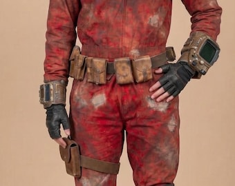 Mono postapocalíptico de Nuka Cola – Traje de cosplay de lona para Comic Con, LARP y eventos postapocalípticos