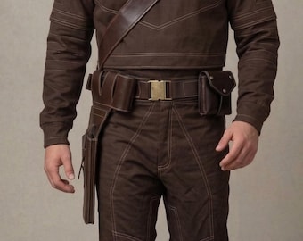 Traje de vuelo de cazarrecompensas para cosplay: atuendo táctico de algodón como capa base para LARP, Comic Con y eventos para fans.