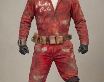 Mono de cosplay de Nuka Cola: atuendo desgastado de lona del páramo para Comic Con, LARP y eventos temáticos.