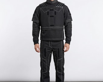 Traje de vuelo de tres piezas de Din Djarin, el cazarrecompensas, para cosplay de The Mandalorian, ideal para Comic Con y eventos de fans.