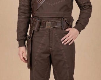 Traje táctico de cazarrecompensas: prenda base de algodón para cosplay, ideal para Comic Con, LARP y eventos de ciencia ficción.