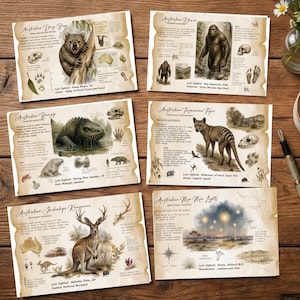 Postpakket met Australische cryptide-ansichtkaarten | Zes folkloristische ontwerpen