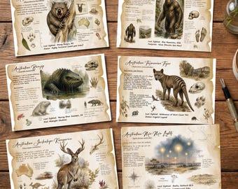 Australian Cryptid Postcard Set | Six Folklore Designs | Snail Mail set