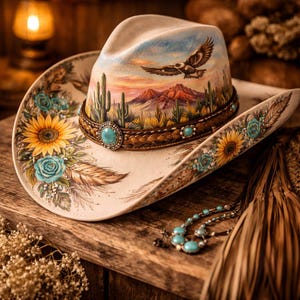 Painted Cowboy Hat - Etsy Canada display picture 1