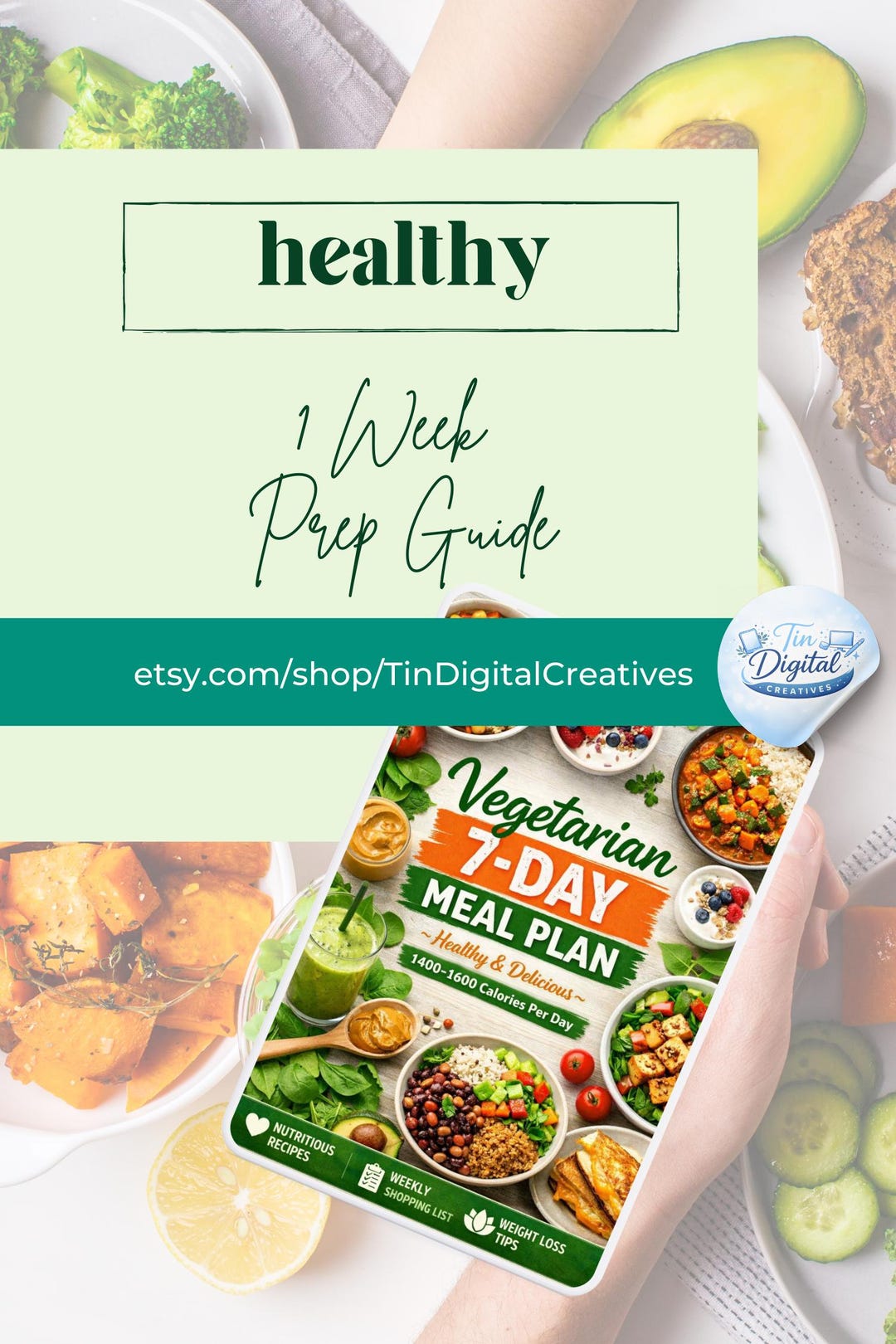 Vegetarian Meal Planner PDF | Healthy Weekly Meal Plan & Grocery List ...