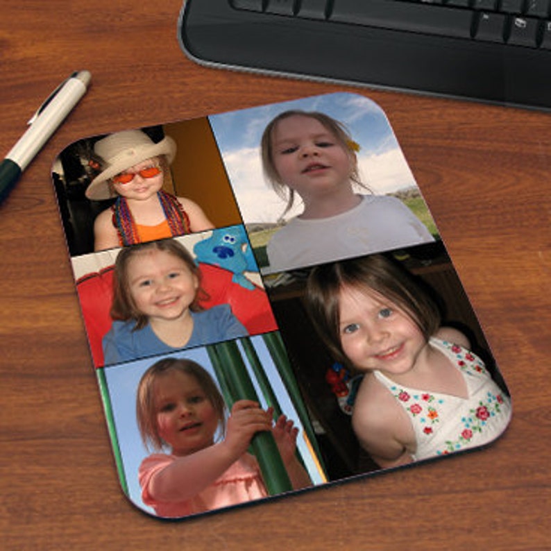 Photo Collage Mouse Pad Personalized With Five Of Your Etsy