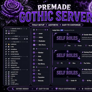 Vorgefertigter Gothic Discord Servierer | Dark Gaming Community Einrichtung (Digitaler Service)