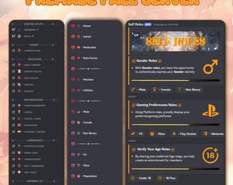 Servidor Discord preconfigurado de otoño / Servidor de configuración comunitaria de otoño / Listo para usar /