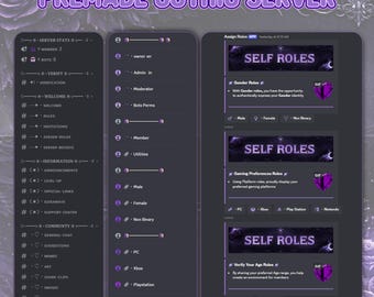 Servidor Discord gótico preconfigurado / Configuración de comunidad de juegos oscuros (servicio digital)