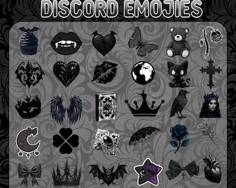 Paquete de emojis góticos para Discord / Paquete de imágenes PNG de estilo oscuro (descarga digital)