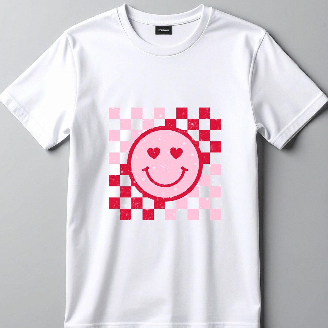Heart Eyes Smiley Face SVG PNG | Retro Valentine Graphic (digital ...