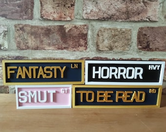 Book Shelf Street Signs | home library | bookish decor 3D print